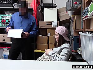 Shoplifting teen penetrated by creepy manager