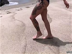 Anna Bell Peaks banging a immense penis on the beach
